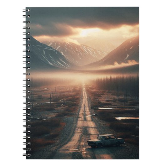 Einsame Straße Notizblock (Vorderseite)