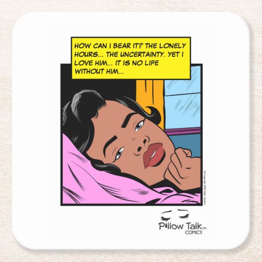 Einsame Stunden Reflektion Valentine Romantik Rechteckiger Pappuntersetzer (Vorderseite)