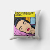 Einsame Stunden Vintage Romantik Comic Art Kissen (Rückseite)