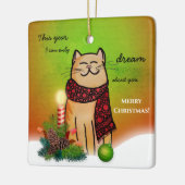 Einsame Weihnachten ohne süße Katze Keramikornament (Links)