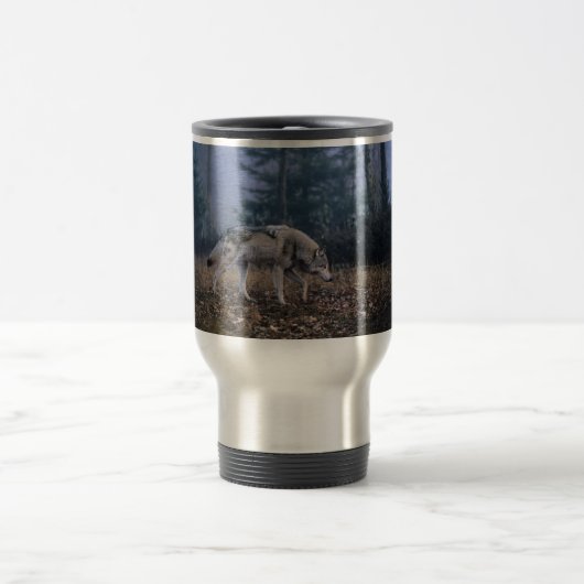 Einsame Wolf-Reise-Tasse Reisebecher (Mittel)