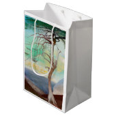 Einsame Zedernbaummalerei Mittlere Geschenktüte (Rückseite Schrägansicht)