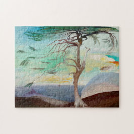 Einsame Zedernbaummalerei Puzzle