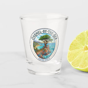 Einsame Zypresse, 17-Mile Drive, Pebble Beach Schnapsglas