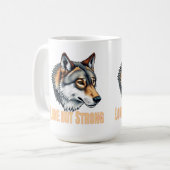 Einsamer aber starker Wolf Kaffeetasse (Vorderseite Links)