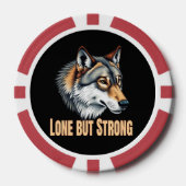 Einsamer aber starker Wolf Pokerchips (Vorderseite)