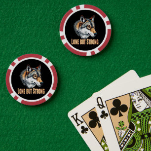 Einsamer aber starker Wolf Pokerchips