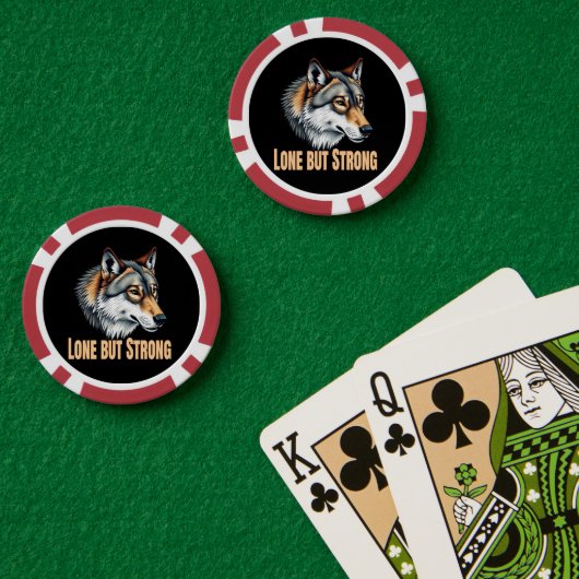 Einsamer aber starker Wolf Pokerchips (Pokertisch (doppelt))