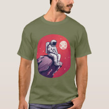 Einsamer Astronaut auf dem Mond-T - Shirt