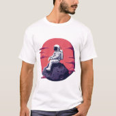 Einsamer Astronaut auf dem Mond-T - Shirt (Vorderseite)