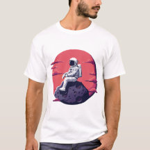 Einsamer Astronaut auf dem Mond-T - Shirt