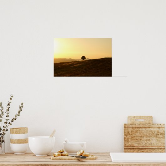 Einsamer Baum im Feld Poster (Küche)