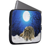 Einsamer Beobachterwolf auf einer Laptophülse Laptopschutzhülle (Vorne Rechts)