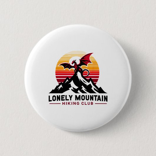 Einsamer Berg Wanderclub Lustiges Design Button (Vorderseite)