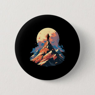 Einsamer Bergsteiger-Design - Bergsteigen und Wand Button