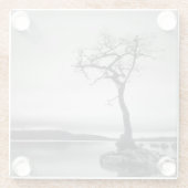 Einsamer bloßer Baum Glasuntersetzer (Rückseite)