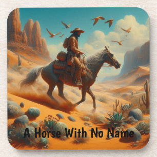Einsamer Cowboy im Wüstencanyon - Surrealistische Getränkeuntersetzer