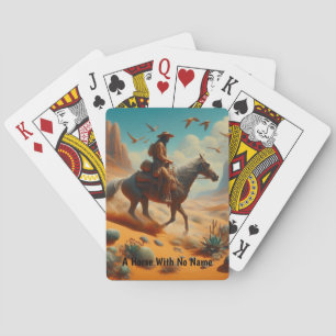 Einsamer Cowboy im Wüstencanyon - Surrealistische Spielkarten