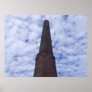 Einsamer Fabrikschornstein Poster
