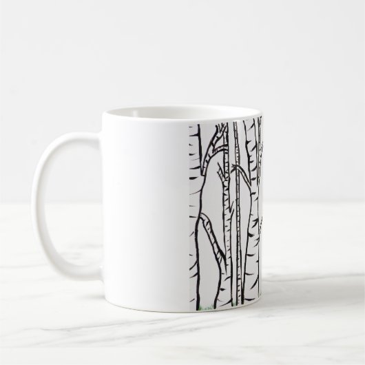 Einsamer Fox in den Birken-Bäumen Kaffeetasse (Links)
