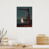 Einsamer Geist auf der Schaukel am Meer Poster (Küche)