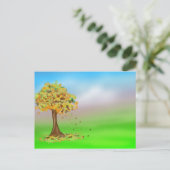 Einsamer Herbstbaum Postkarte (Stehend Vorderseite)