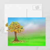 Einsamer Herbstbaum Postkarte (Vorne/Hinten)