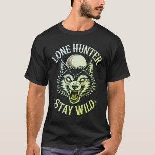 Einsamer Jäger Bleib Wild - Traditionelles Old Sch T-Shirt