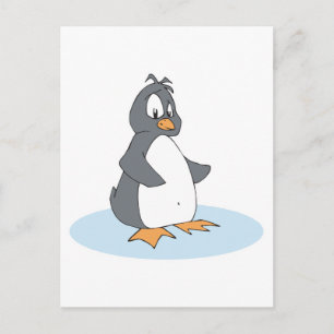 einsamer kleiner Pinguin Postkarte