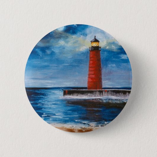 Einsamer Leuchtfeuer-Knopf Button (Vorderseite)