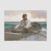Einsamer Mann Ruderboot Ozeanszene Découpage Seidenpapier (Vorderseite)