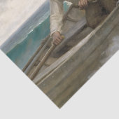 Einsamer Mann Ruderboot Ozeanszene Découpage Seidenpapier (Ausschnitt)