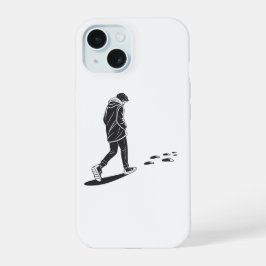 Einsamer nächtlicher Spaziergang Minimal Ästhetik iPhone 15 Hülle