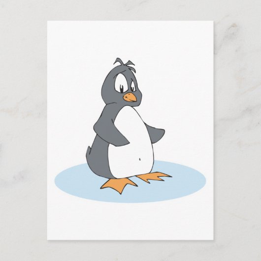 einsamer Pinguin Postkarte (Vorderseite)