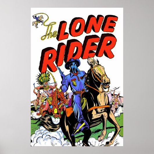 Einsamer Reiter und Apache Vintage Comics Poster (Vorne)