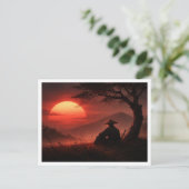 Einsamer Samurai. Postkarte (Stehend Vorderseite)