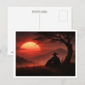 Einsamer Samurai. Postkarte (Vorne/Hinten)