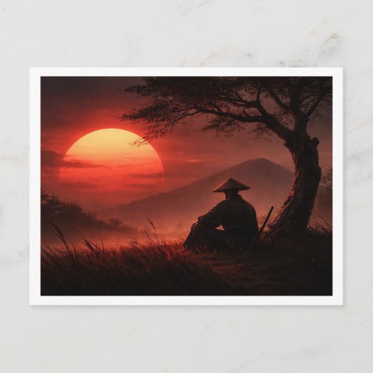 Einsamer Samurai. Postkarte (Vorderseite)