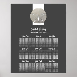 einsamer Sand Dollar, Holzkohle, Hochzeitssitzdiag Poster