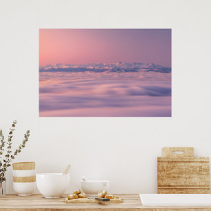 Einsamer Sonnenuntergang Gebirge Triglav-Nebelwolk Poster