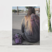 Einsamer Teenager allein Foto Grußkarte