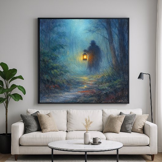 Einsamer Wanderer - Pastellmalerei-Stil Kunst Poster