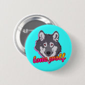 Einsamer Wolf, Achtzigerjahre Art! Button (Vorne & Hinten)