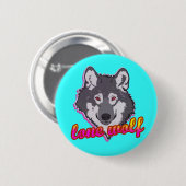 Einsamer Wolf, Achtzigerjahre Art! Button (Vorne & Hinten)