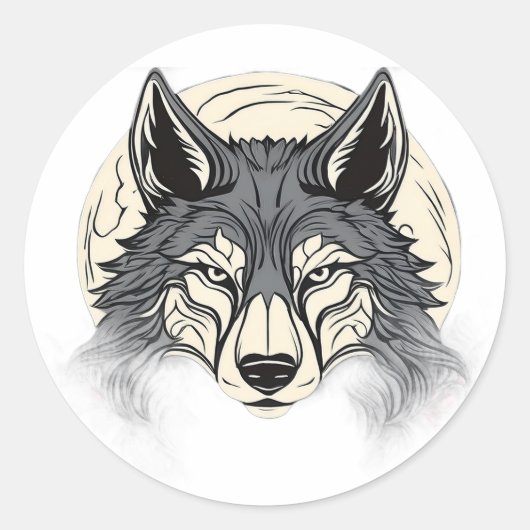 Einsamer Wolf-Aufkleber Runder Aufkleber (Vorderseite)