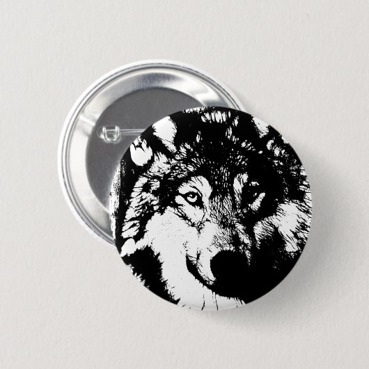 Einsamer Wolf Button (Vorne & Hinten)