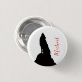 Einsamer Wolf, der deinen Namen heult, individuell Button (Vorne & Hinten)