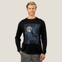Einsamer Wolf, der im Mondlicht heult, nächtliche
