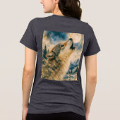 EINSAMER WOLF FEIERLICHES HEULEN Tri-Blend SHIRT (Rückseite)