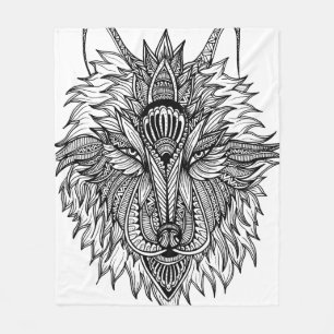 Einsamer Wolf Fleecedecke